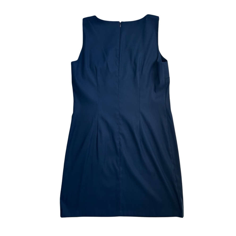 KIM ROGERS PETITE Women’s Sleeveless Sheath‎ Dress Navy Blue Pin-tuck Pleats 14P - Picture 2 of 10